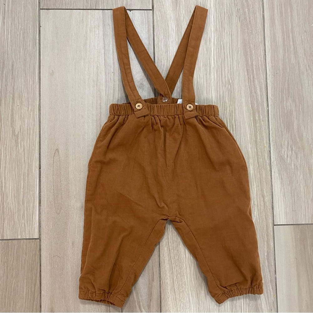 Zara Baby Corduroy Brown Overalls 6-9m